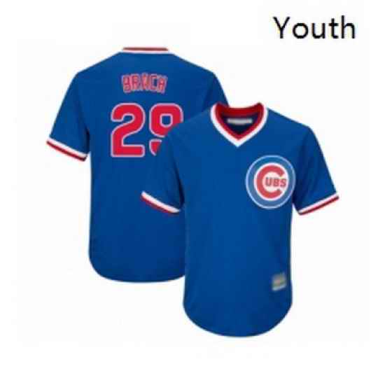 Youth Chicago Cubs 29 Brad Brach Authentic Royal Blue Cooperstown Cool Base Baseball Jersey